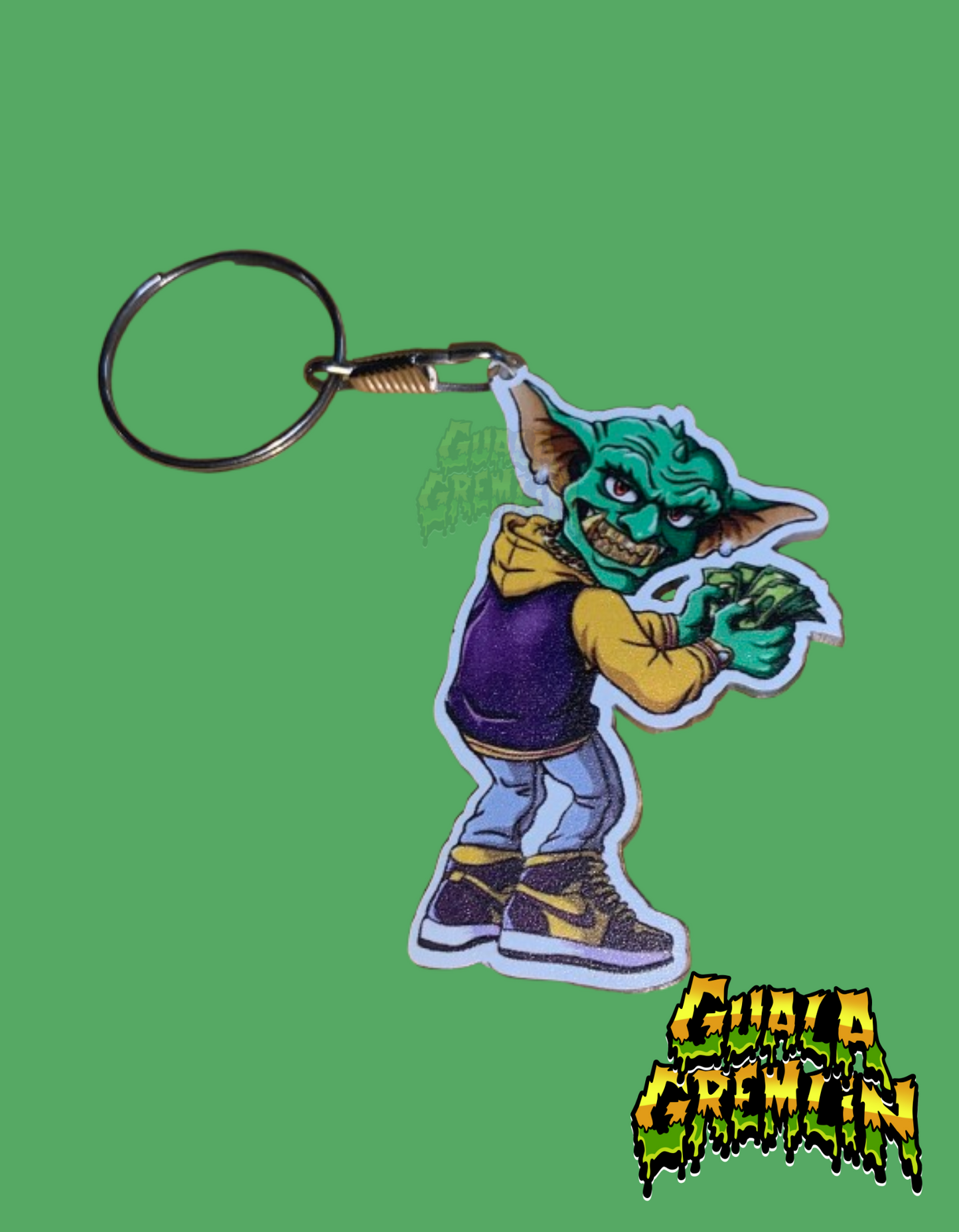 Guala Gremlin Acrylic Keychain - Prp/Ylw