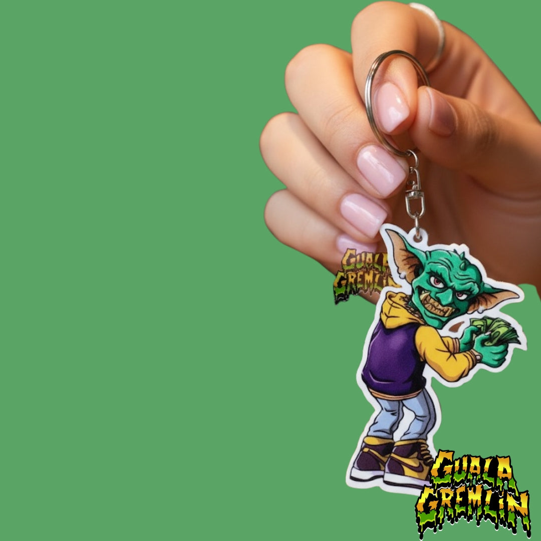 Guala Gremlin Acrylic Keychain - Prp/Ylw